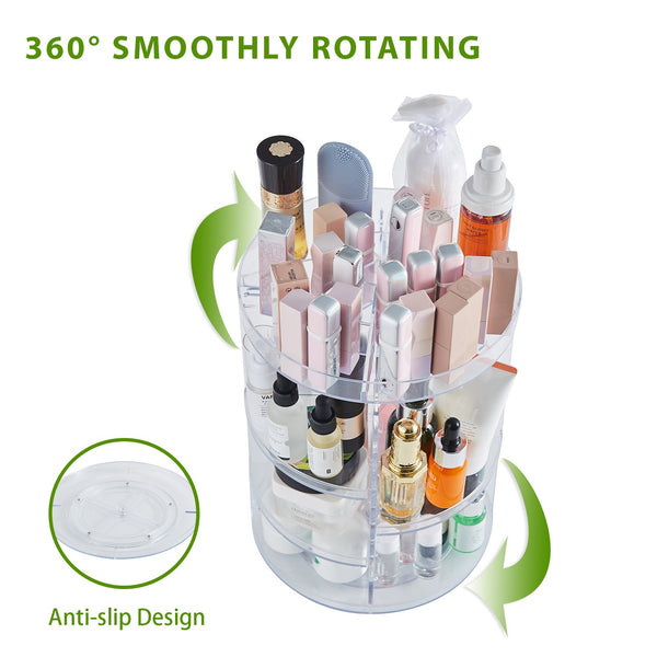 Rotating Makeup Organizer 360 Degree Adjustable Cosmetic Storage Makeu –  TweezerCo