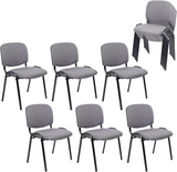 CLATINA Waiting Room Stacking Chairs with Upholstered Fabric Seat and Back Support Stackable Guest Chairs for Office School Church Guest Reception Grey