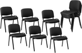 CLATINA Waiting Room Stacking Chairs with Upholstered Fabric Seat and Back Support Stackable Guest Chairs for Office School Church Guest Reception Grey