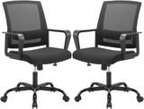 CLATINA Ergonomic Rolling Mesh Desk Chair with Executive Lumbar Support and Adjustable Swivel Design for Home Office Computer Black