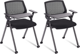 CLATINA Tablet Arm Chair with Caster Wheels Mesh Guest Nesting Stacking for Office School Classroom Training Conference Waiting Room