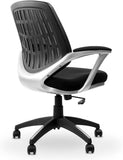 CLATINA Mid Back Office Desk Chair with Mesh and Stylish Comfortable Thickened Seat Lumbar Support for Home Computer Chair with Cushioned Armrest Black