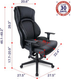 CLATINA Executive Office Chair Managerial Chair with Padding Headrest and 3D Adjustable Armrest, Ergonomic Leather Chair Computer Desk Chair with Lumbar Support for Home Office (1 Pack)