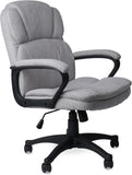 CLATINA Ergonomic Executive Cloth Office Chair with Upholstered Swivel Adjustable Height Thick Padding Headrest and Armrest for Home Office