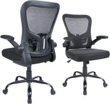 Desk Chairs with Wheels, Ergonomic Mesh Office Chair Adjustable Height and Swivel Lumbar Support Home Office Chair with Flip Up Armrests