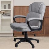 CLATINA Ergonomic Executive Cloth Office Chair with Upholstered Swivel Adjustable Height Thick Padding Headrest and Armrest for Home Office