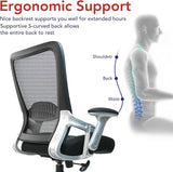 CLATINA Ergonomic Office Desk Chair with Comfortable Armrests & Lumbar Support Mesh Computer Executive Swivel Chair (Black)