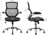 CLATINA Mid Back Office Chair, Mesh Task Chair with Lumbar Support and Mesh Armrest Computer Desk Chair for Home Office Study