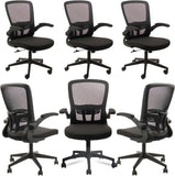 Desk Chairs with Wheels, Ergonomic Mesh Office Chair Adjustable Height and Swivel Lumbar Support Home Office Chair with Flip Up Armrests