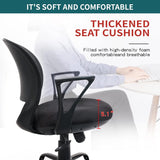 CLATINA Mid Back Office Desk Chair with Comfortable Thickened Seat Cushion Fabric Ergonomic Swivel Computer Task Chair with Armrest for Home Office Studying