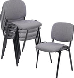 CLATINA Waiting Room Stacking Chairs with Upholstered Fabric Seat and Back Support Stackable Guest Chairs for Office School Church Guest Reception Grey