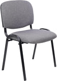 CLATINA Waiting Room Stacking Chairs with Upholstered Fabric Seat and Back Support Stackable Guest Chairs for Office School Church Guest Reception Grey