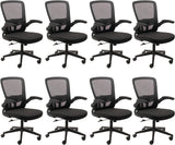 Desk Chairs with Wheels, Ergonomic Mesh Office Chair Adjustable Height and Swivel Lumbar Support Home Office Chair with Flip Up Armrests