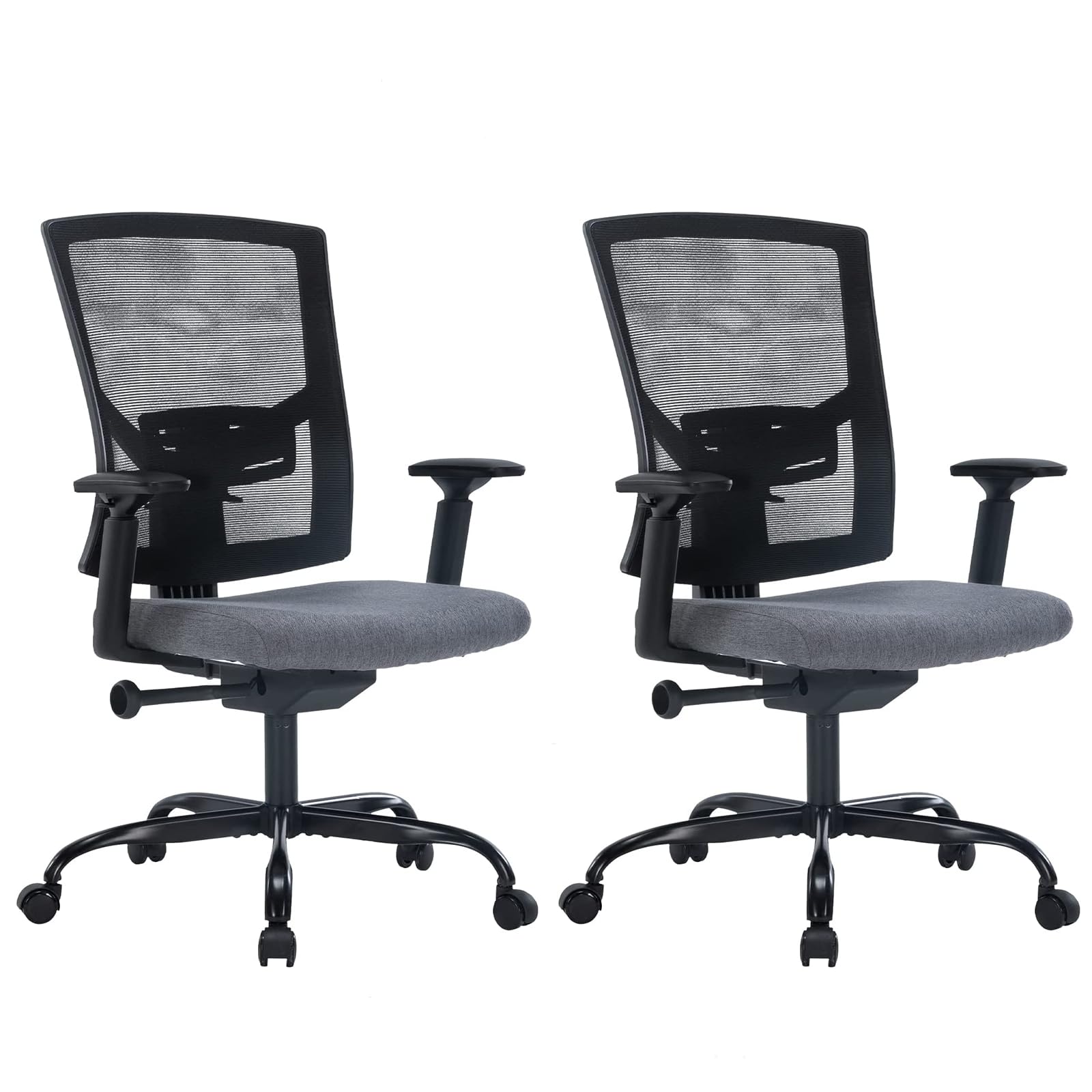 CLATINA Ergonomic Mesh Office Chair with Lumbar Support, Computer Desk Chair with Armrests and Sponge Cushion Seat for Working and Resting, Black