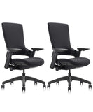 CLATINA Ergonomic High Swivel Executive Chair with Adjustable Height Head 3D Arm Rest Lumbar Support and Upholstered Back for Home Office Black Mesh