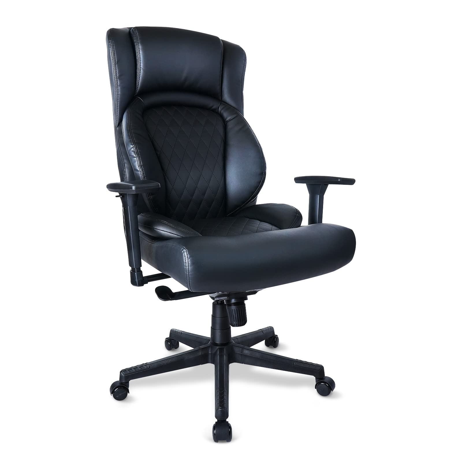 Big and Tall Office Chair 400lbs-Heavy Duty Executive Desk Chair with Extra Wide Seat, High Back Ergonomic Leather Computer Chair with Tilt Rock