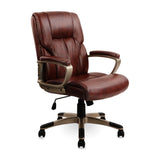 CLATINA Executive Office Chair Managerial Chair with Soft Padded Armrest, Ergonomic PU Leather Computer Desk Chair, Nylon Lacquered Chair with Lumbar Support for Work Study,