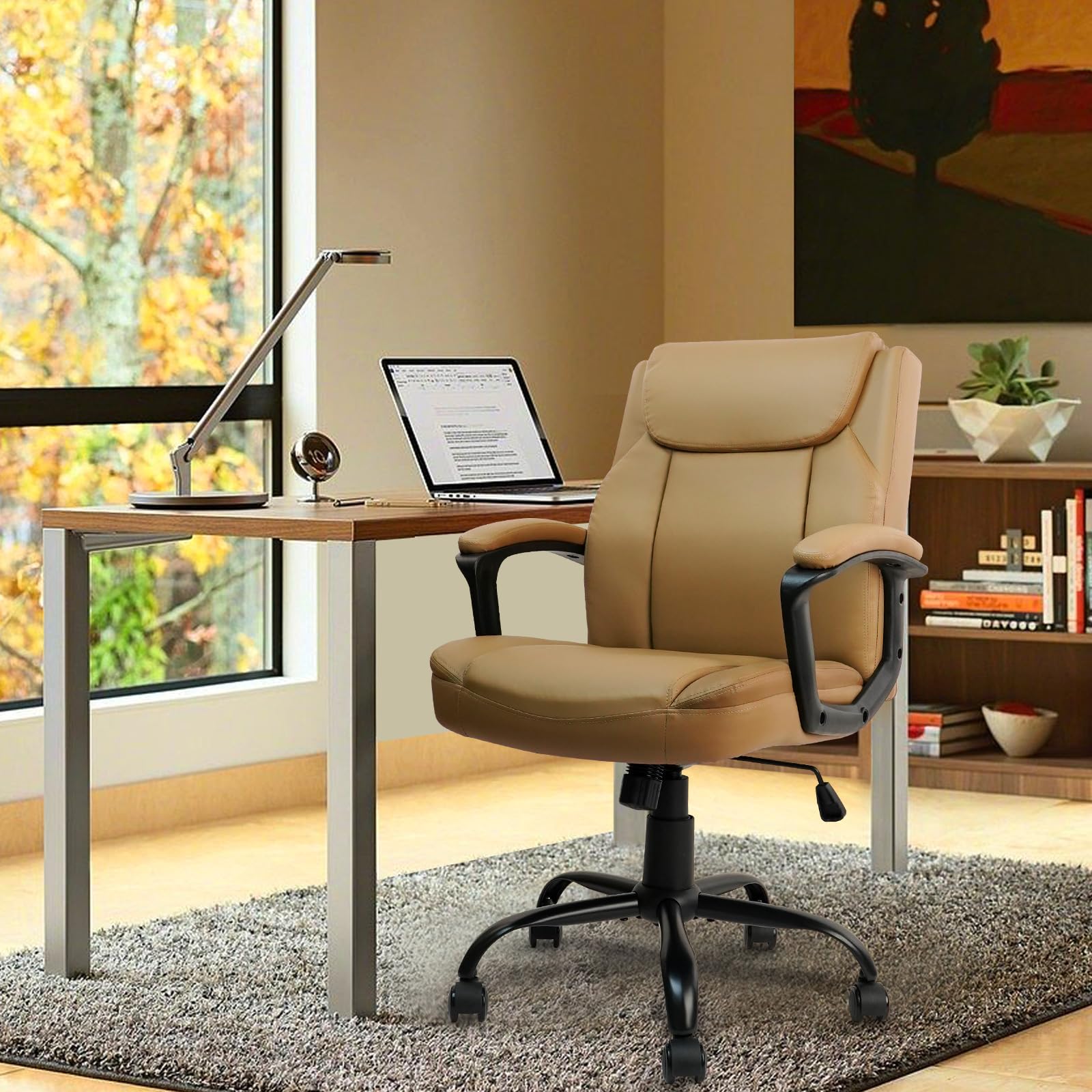 CLATINA Mid Back Office Desk Chair with Comfortable Thickened Seat