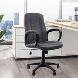 CLATINA Fabric Office Chair Cloth Desk Chair, Ergonomic Mid Back and Comfortable Padded Armrest, Swivel Rolling Rocking Task Chair for Home Office