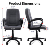 CLATINA Fabric Office Chair Cloth Desk Chair, Ergonomic Mid Back and Comfortable Padded Armrest, Swivel Rolling Rocking Task Chair for Home Office