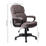 CLATINA Ergonomic Executive Cloth Office Chair with Upholstered Swivel Adjustable Height Thick Padding Headrest and Armrest for Home Office