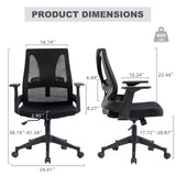 CLATINA Big and Tall Office Desk Chair, 400lbs Heavy Duty Mesh Ergonomic Computer Chairs, with Adjustable Lumbar Support and Wide Comfy Seat, for Home Office Conference, Black