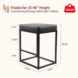 CLATINA Counter Height 24” Bar Stool Counter Backless Upholstered Square Barstools Leather Stools with Footrest for Home Kitchen Bar Party Farmhouse, Grey