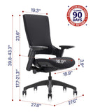 CLATINA Ergonomic High Swivel Executive Chair with Adjustable Height Head 3D Arm Rest Lumbar Support and Upholstered Back for Home Office Black Mesh