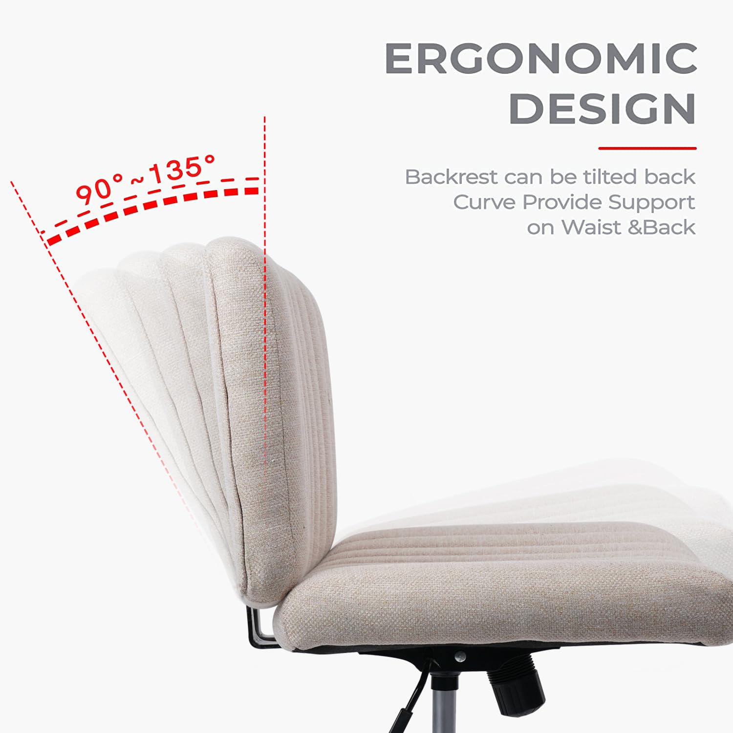 Ergonomic Massage Office Chair with Heated, Linen Fabric High Back
