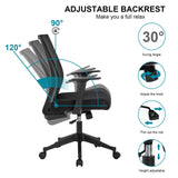 CLATINA Executive Mesh Heavy Duty Office Chairs High Back with Armrests Ergonomic Comfortable Seat Cushion 360 Swivel Rolling Wheels Computer Desk Chairs for Office,Home