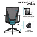 CLATINA Executive Mesh Heavy Duty Office Chairs High Back with Armrests Ergonomic Comfortable Seat Cushion 360 Swivel Rolling Wheels Computer Desk Chairs for Office,Home