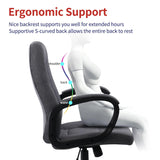 CLATINA Fabric Office Chair Cloth Desk Chair, Ergonomic Mid Back and Comfortable Padded Armrest, Swivel Rolling Rocking Task Chair for Home Office