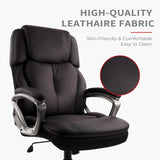 CLATINA Ergonomic Office Chair High Back Office Chair with Leathaire Fabric Padded Backrest Armrests Lumbar Support Swivel Adjustable Height Desk Chair for Office Desk Home Black