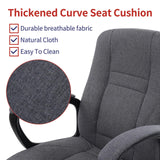 CLATINA Fabric Office Chair Cloth Desk Chair, Ergonomic Mid Back and Comfortable Padded Armrest, Swivel Rolling Rocking Task Chair for Home Office