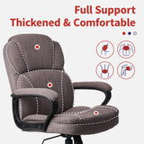 CLATINA Ergonomic Executive Cloth Office Chair with Upholstered Swivel Adjustable Height Thick Padding Headrest and Armrest for Home Office