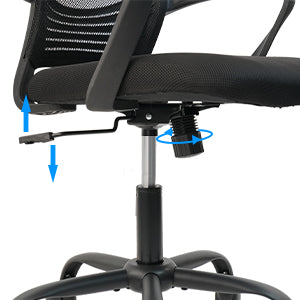 CLATINA Office Chair Ergonomic Rolling Computer Desk Chair with Lumbar Support, Mesh Swivel Executive Chairs with Armrest Wheels for Home Conference Room, Black