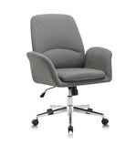 NOVIGO Office Chair Ergonomic Swivel Rolling Adjustable Height Mid Back Home Office Desk Chairs with Upholstered Armrests Lumbar Support for Home Office Bedroom Living Room Studying