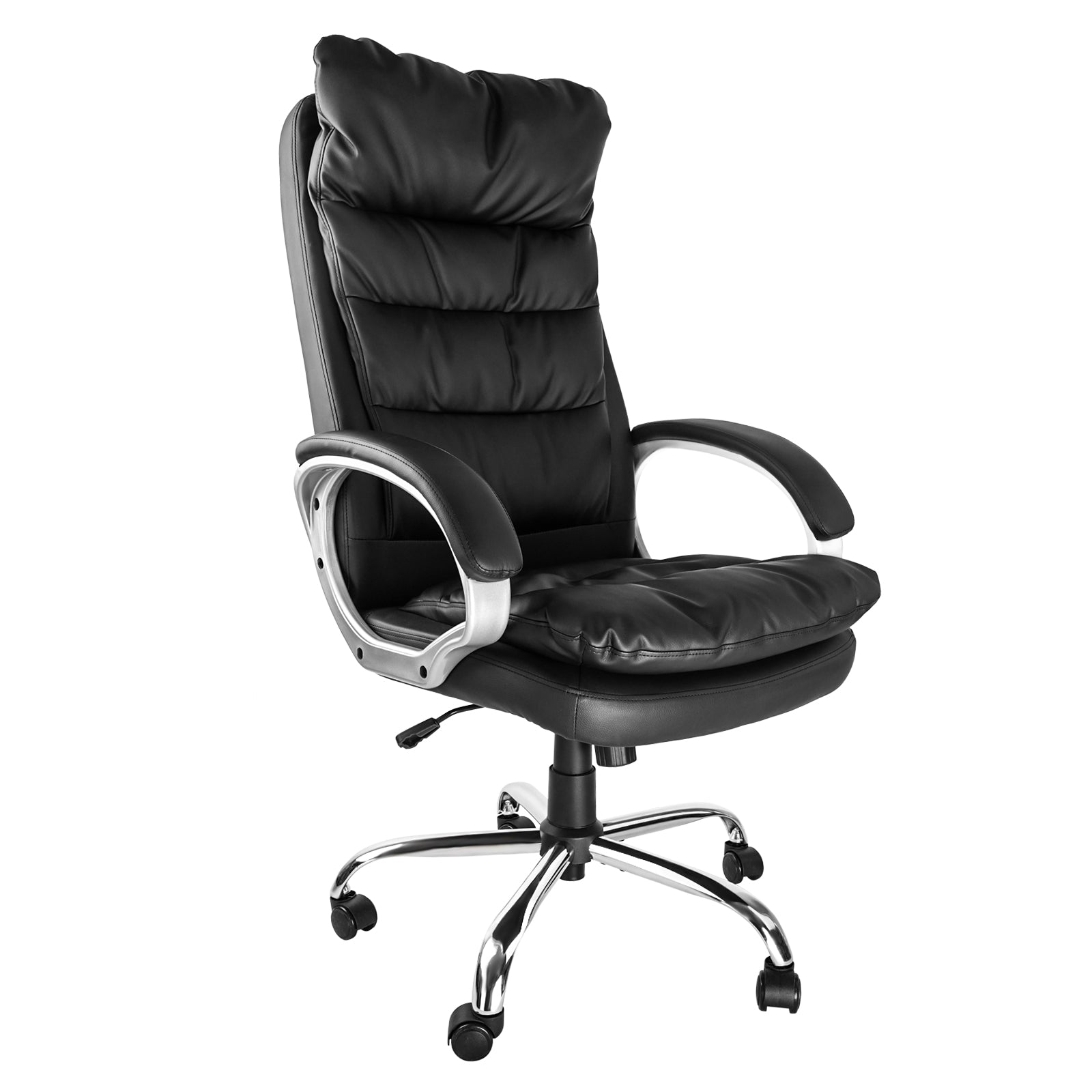 CLATINA Big & Tall Executive Office Chair High Back 300lbs Ergonomic Lumbar  Support with Headrest, Bonded Leather Executive Desk Computer Chair, Black 