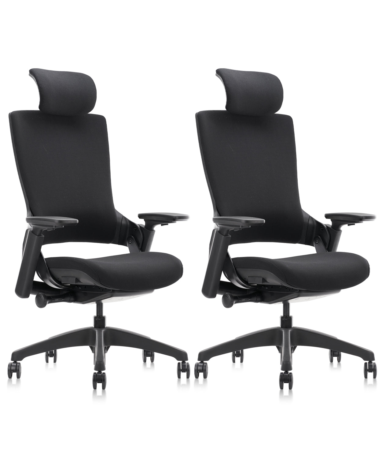 CLATINA Ergonomic High Swivel Executive Chair with Adjustable Height Head 3D Arm Rest Lumbar Support and Upholstered Back for Home Office Black Mesh