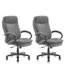 CLATINA Ergonomic Big & Tall Executive Office Chair with Fabric Upholstery 400lbs High Capacity Swivel Adjustable Height Thick Padding Headrest and Armrest for Home Office Gray 1 Pack