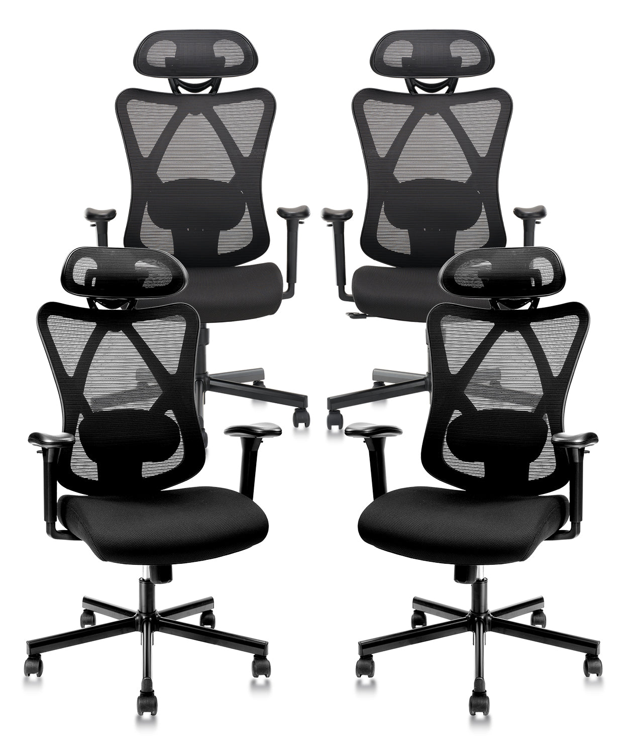 CLATINA Ergonomic Mesh Office Chair High Back Computer Desk Chair with Adjustable Head Arm Rest and Lumbar Support Executive Task Chair for Home Office and Gaming (Black)