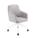 NOVIGO Upholstered Home Office Desk Chair with Swivel and Comfy Back Support for Conference Room Study Grey