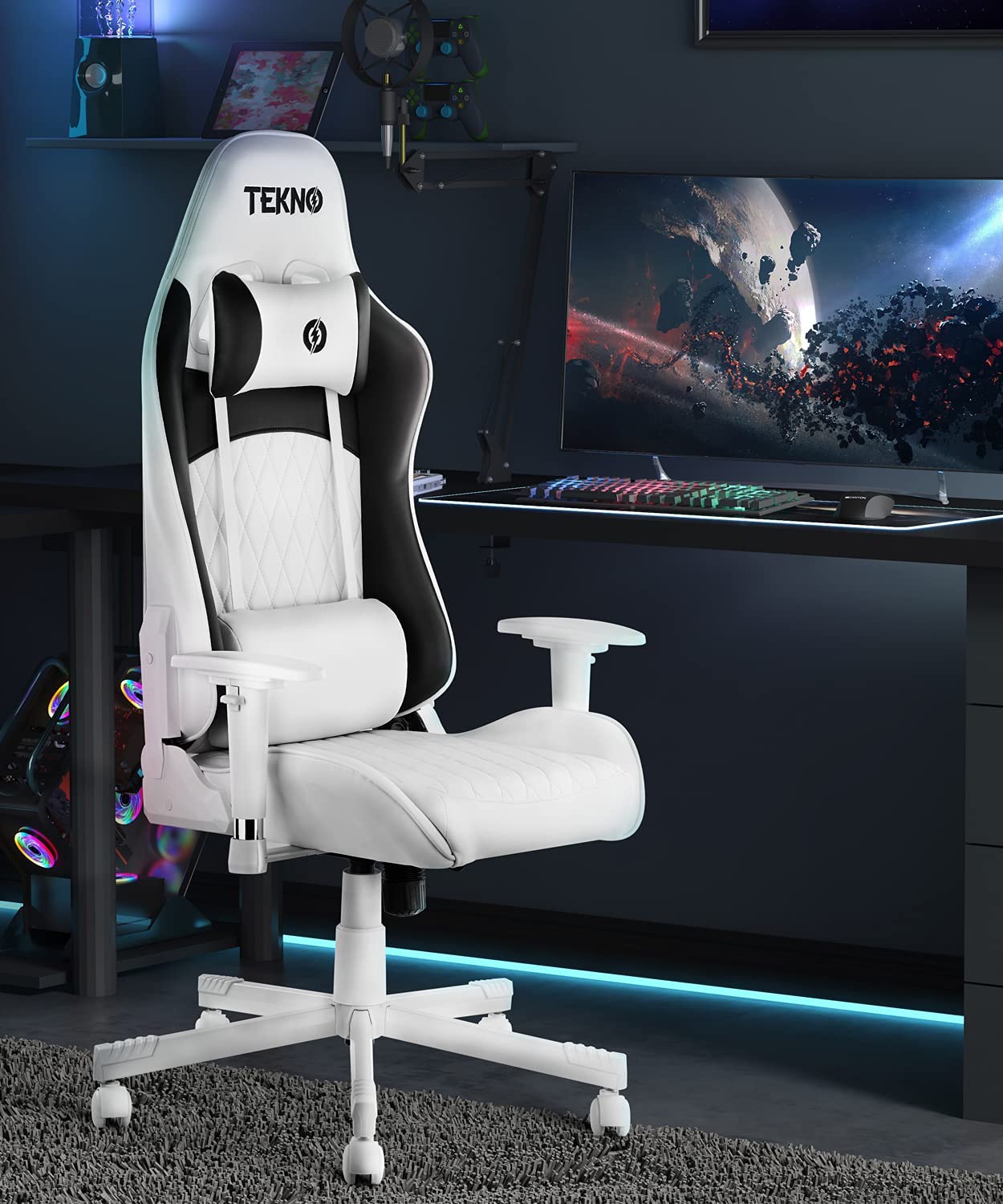 TEKNO Gaming Chairs for Adults, Ergonomic Swivel Gaming Chair with Hea –  FURNGO