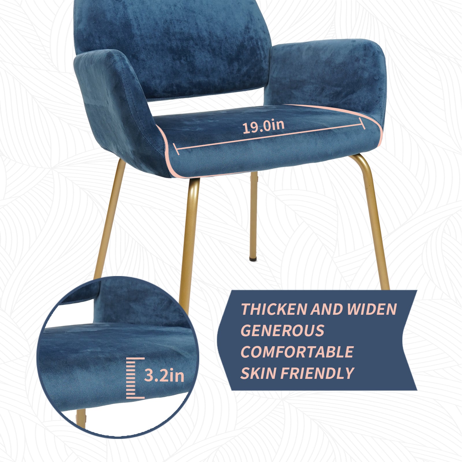 NOVIGO Modern Velvet Accent Chair with Armrest and Solid Golden Metal Leg for Living Room Teal