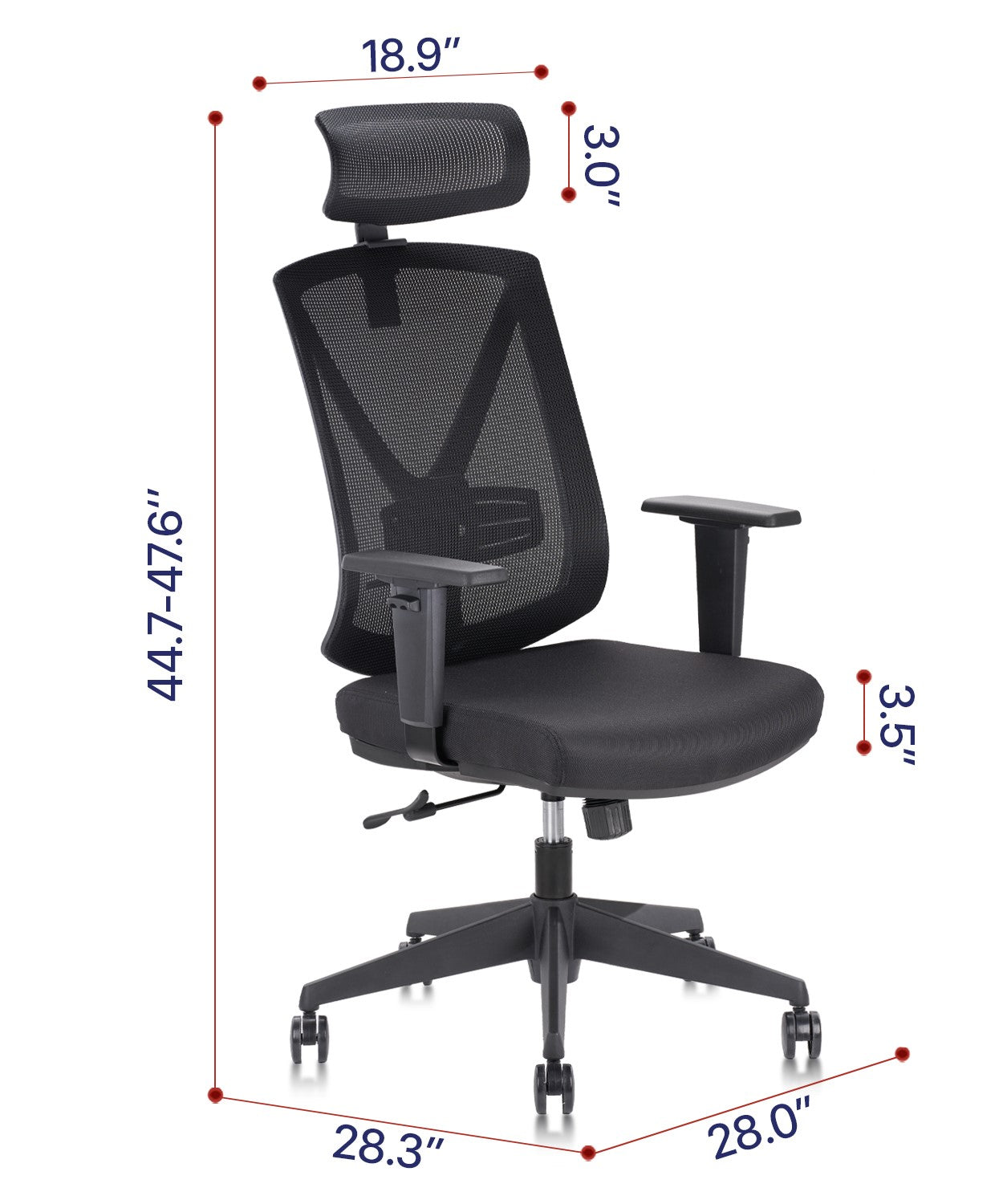 Clatina Tito-pro Ergonomic Mesh Desk Chair with Headrest – FURNGO