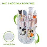 DOZZZ Makeup Organizer 360-Degree Rotating with 7 Layers Large Capacity Adjustable Multi-Function Acrylic Cosmetic Storage Display Case Great For Bathroom Countertop 4 Pack