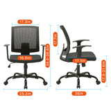 CLATINA Mid-Back Mesh Office Desk Chair with Lumbar Support and Armrest Swivel Ergonomic Task for Home Computer Black