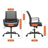 CLATINA Ergonomic Rolling Mesh Desk Chair with Executive Lumbar Support and Adjustable Swivel Design for Home Office Computer Black
