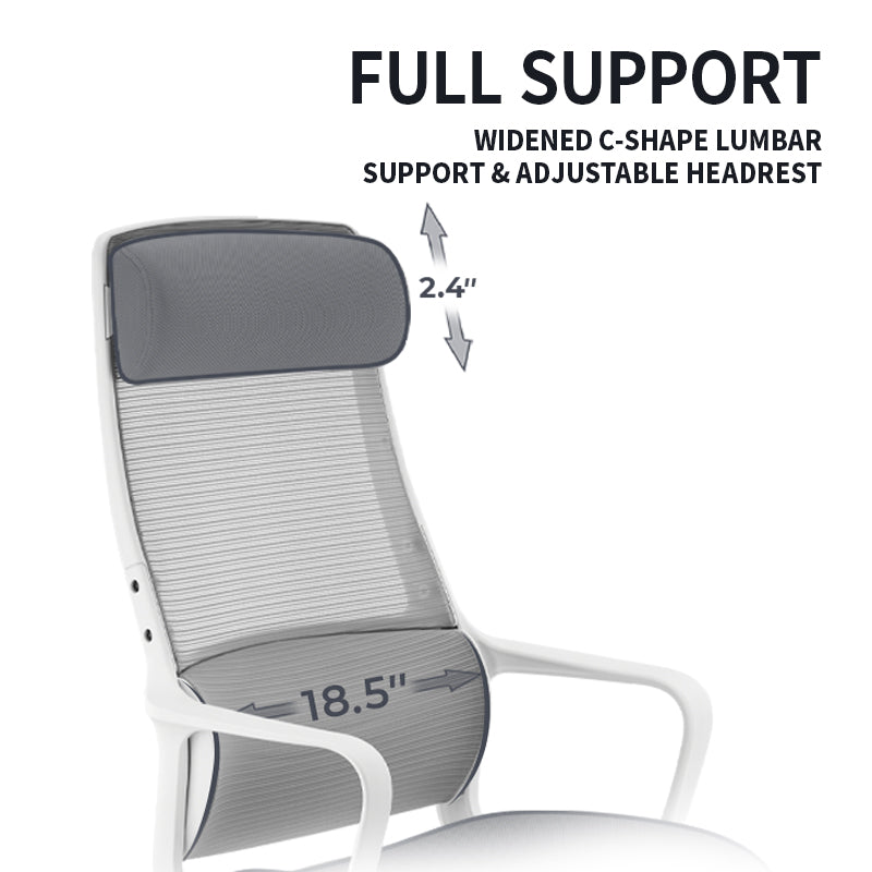 Office Chair Replacement Mesh Back Support Breathable with Headrest Easy to