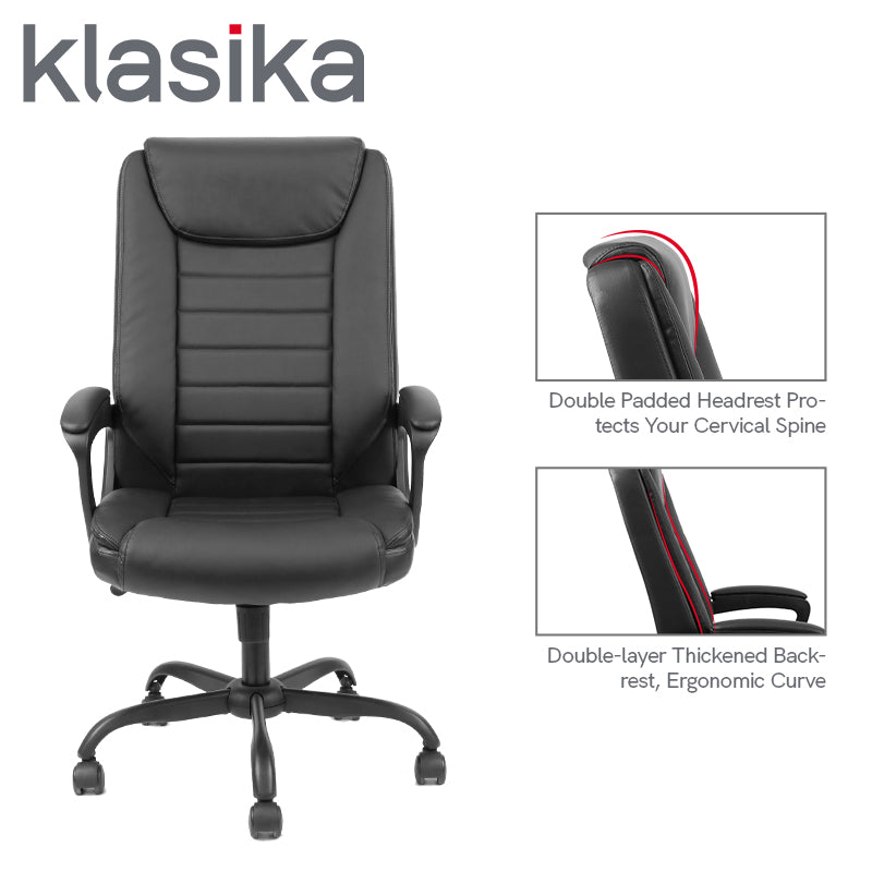Home Office Chair, Ergonomic Desk Chair, Adjustable Task Chair for Lumbar  Back Support, Computer Chair with Rolling Swivel and Armrest, Modern  Executive High Back Leather Chairs (Gray) 